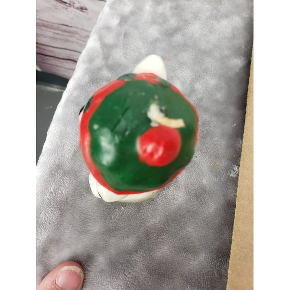 Christmas White Teddy Bear Red scarf beanie Candle Candlewax - Picture 3 of 6